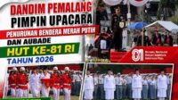 Dandim Pemalang Pimpin Upacara Penurunan Bendera Merah Putih dan Aubade HUT Ke-81 RI Tahun 2026
