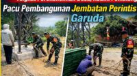 Genjot Akses Tani Wanarata, Danramil Bantarbolang Turun Tangan Pasang Sling Jembatan Perintis Garuda