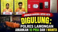 Jaringan Narkoba Antar-Kota Digulung - Polres Lamongan Amankan 10 Pria dan 1 Wanita