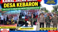 Kawal Jalan Sehat Desa Kebaron, Tiga Pilar Tulangan Terjunkan Pengamanan Ketat