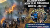 5 Kilometer Menembus Medan Terjal, Tim Gabungan Padamkan Karhutla Lawu Utara