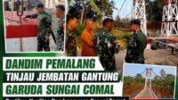 Dandim Pemalang Tinjau Jembatan Gantung Garuda Sungai Comal, Pastikan Kualitas Pembangunan Sesuai Target